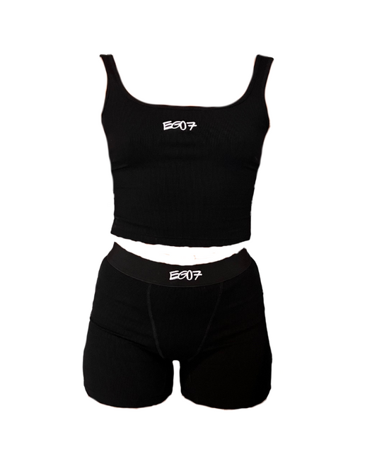 BLACK everyday tank & biker set