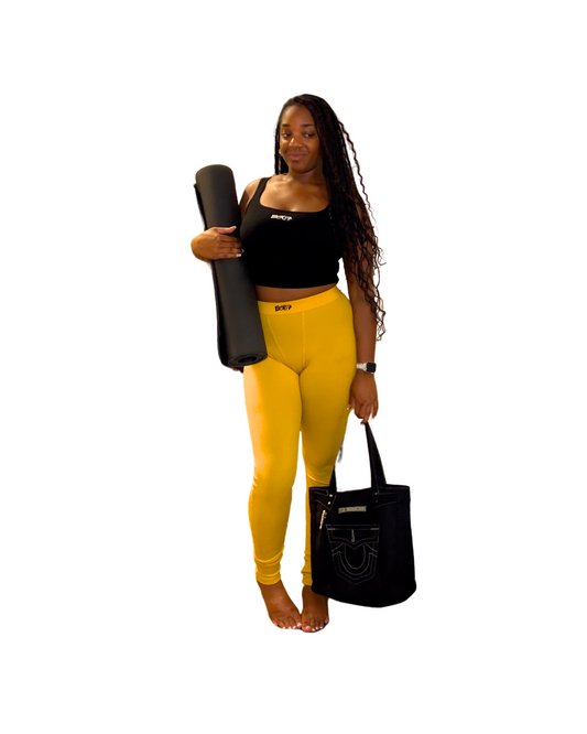 YELLOW LOGO LEGGINGS