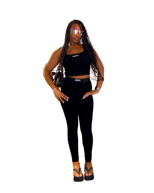 BLACK LOGO LEGGING